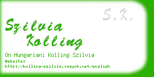 szilvia kolling business card